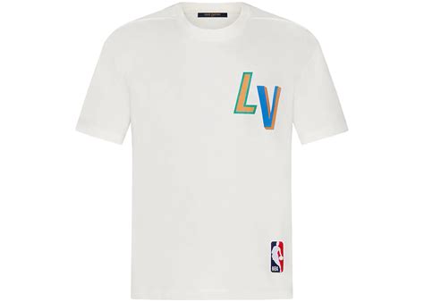 louis vuitton x nba basketball short-sleeved t-shirt white|louis vuitton short sleeve shirts.